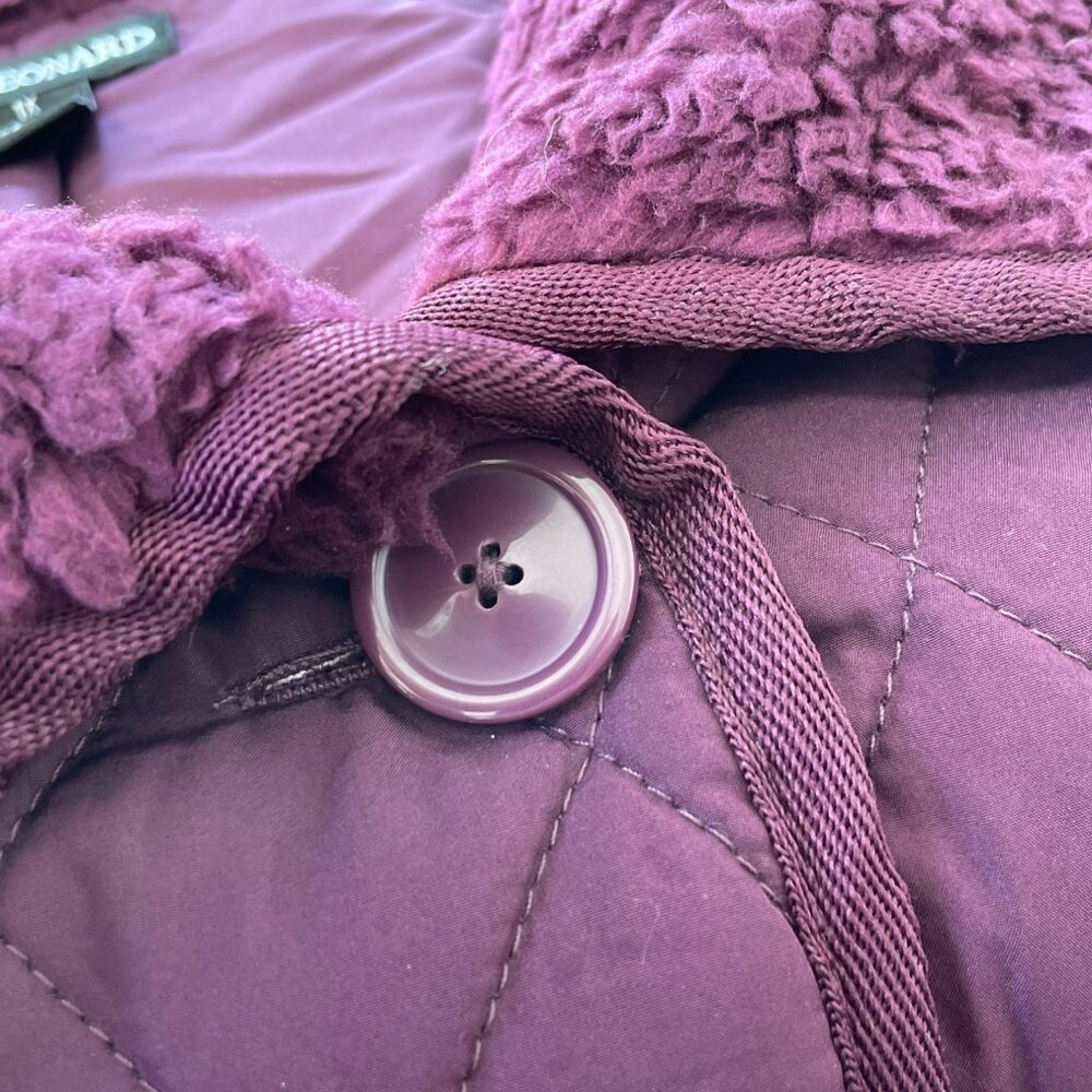 Nina Leonard Collared Sherpa Coat Plus Size 1X and Quilted Button Front Raisin - Picture 4 of 6